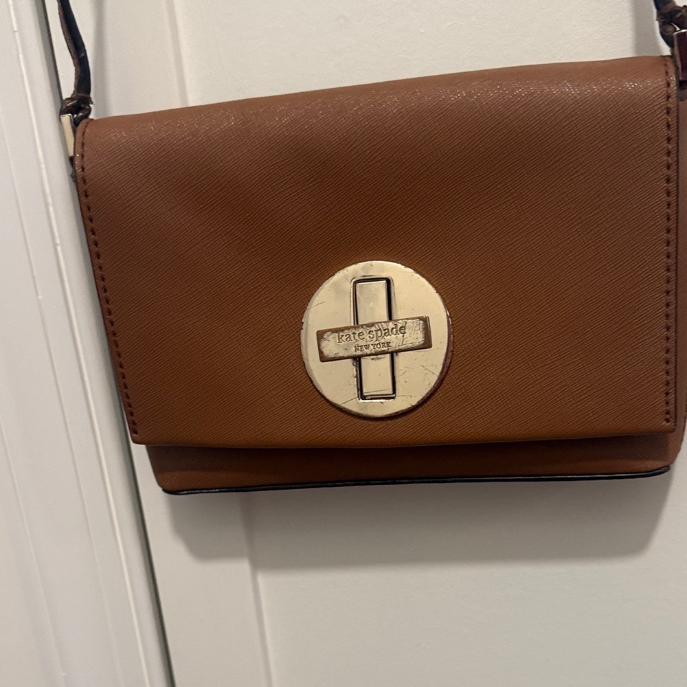 Kate Spade Tan Crossbody Bag with Gold Accent